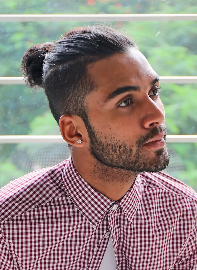 Slicked-back cut with undercut