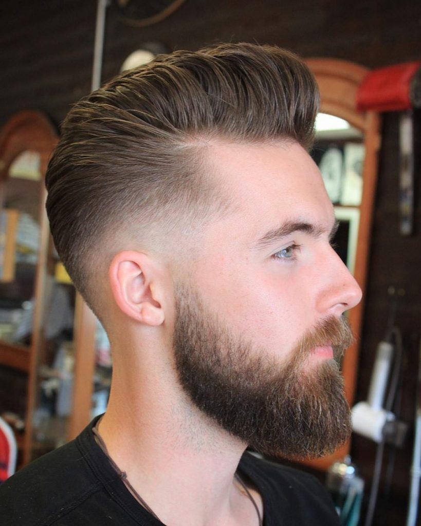 The Pompadour with a Maintained Beard