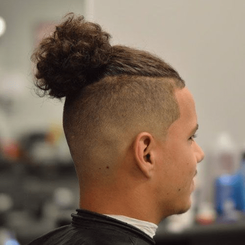 Curly High Taper Fade Long Hair