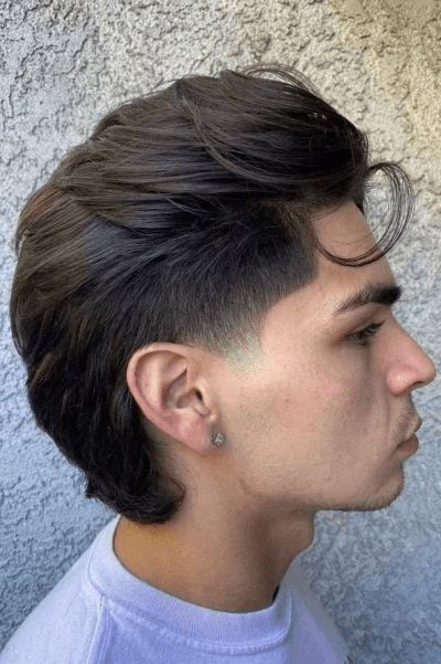 Curly Low Taper Mullet Fade