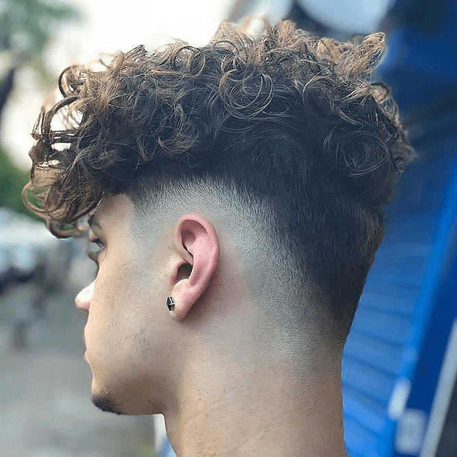 Disconnected High Taper Fade Curly Hair