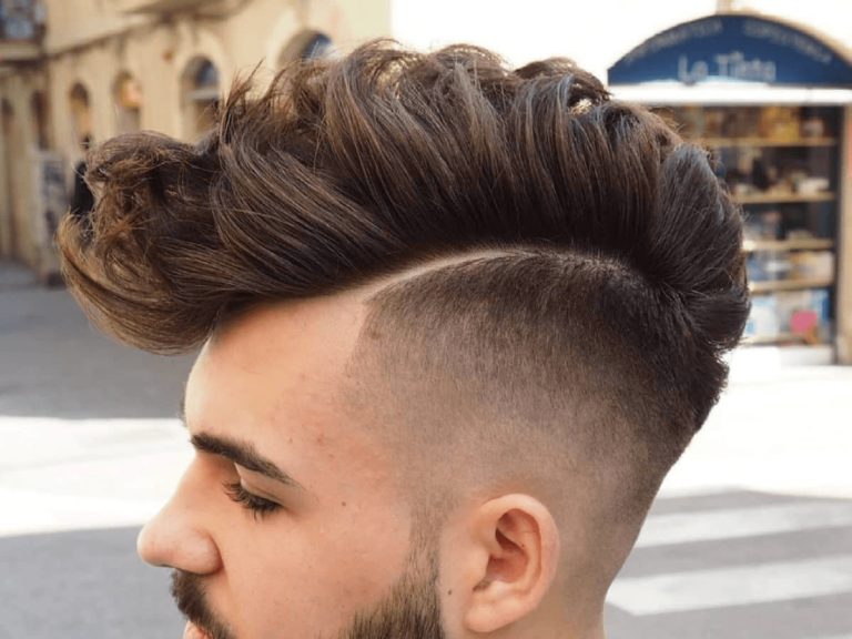 Faux Hawk with High Taper Fade Long Hair