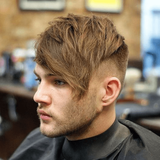 High Taper Fade Long Hair with Textured Fringe