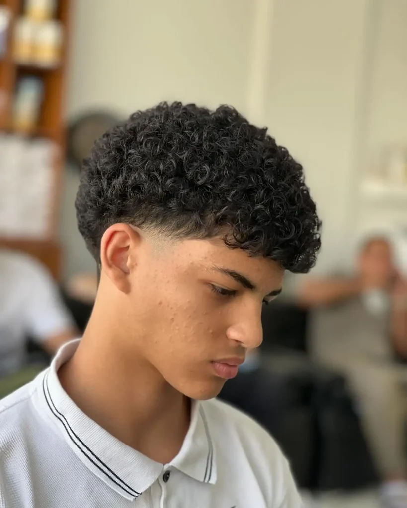 Low Taper Fade Curly Hair