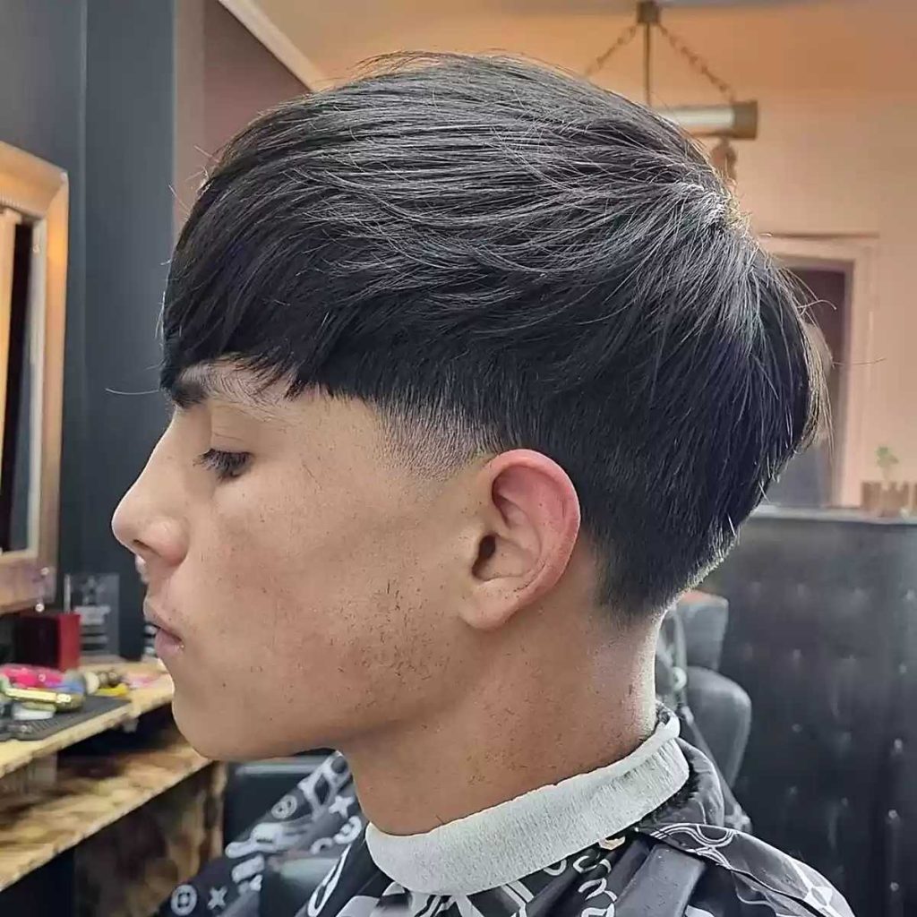 Low Tapered Medium Hair with Fringe