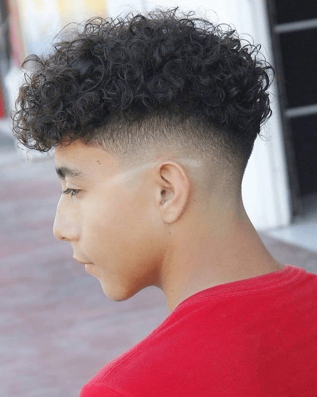 Medium Length Curly Taper Fade