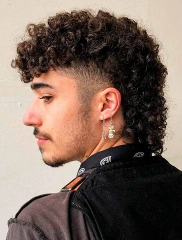 Mid Taper Fade with Curly Mohawk