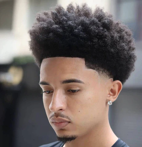 Textured Afro Taper Mid Fade