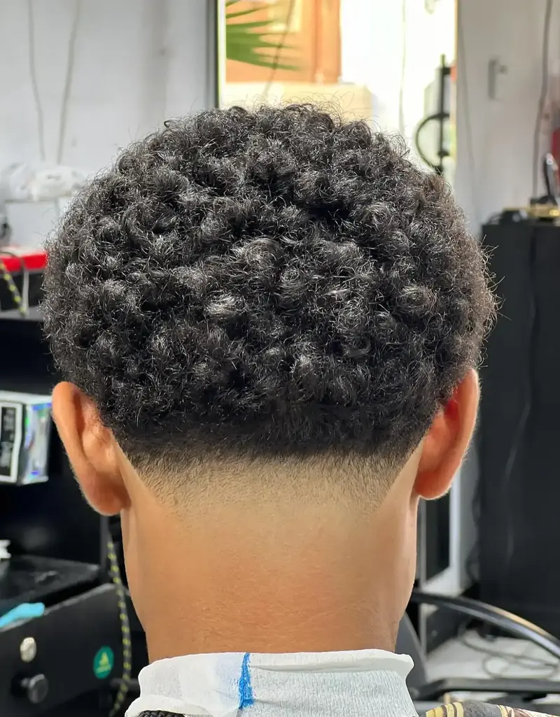 Low Taper Fade Curly Hair