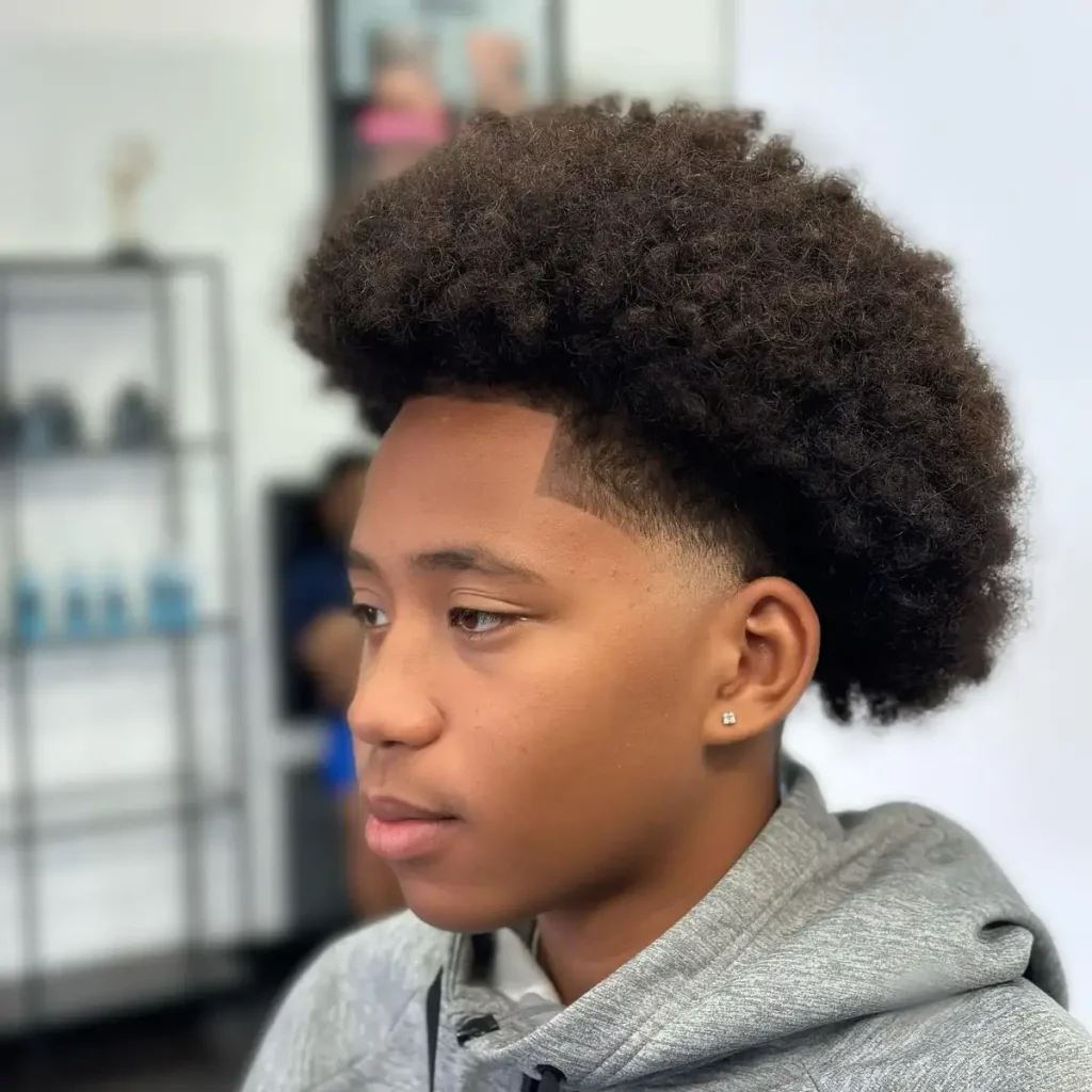 Tapered Low Fade with Curly Afro